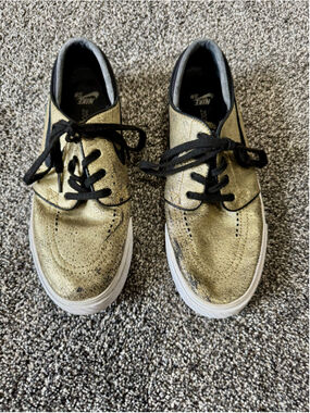 MEN’S NIKE SB ZOOM AIR STEFAN JANOSKI SKATE SHOES METALLIC GOLD SZ 9.5 US 616490